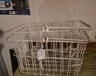 Vintage wire bicycle baskets