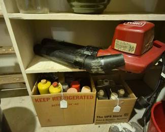 Toronto leaf blower, and supplies in boxes