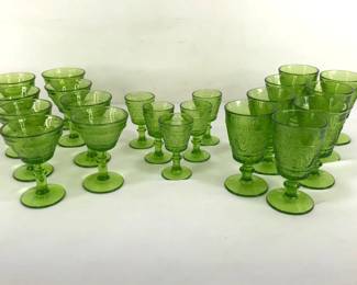 Green Glass Goblets
