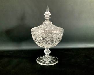 Clear Cut Crystal Candy Dish