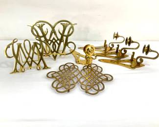Williamsburg & William & Mary Brass Trivet and Sconces