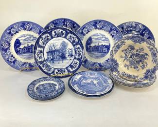 Petrus Regout & Co., Staffordshire, Bristol Crown Ducal & More Blue Transferware