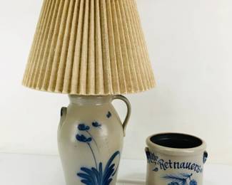 Salt Glazed Lamp & Crock