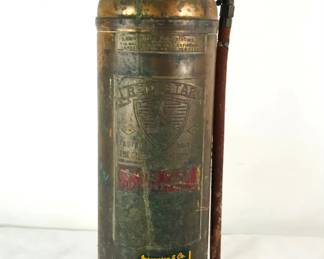 Vintage Red Star Copper Fire Extinguisher