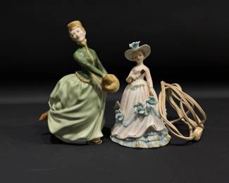 Royal Doulton "Grace" & IW Rice & Co Lady Lamp