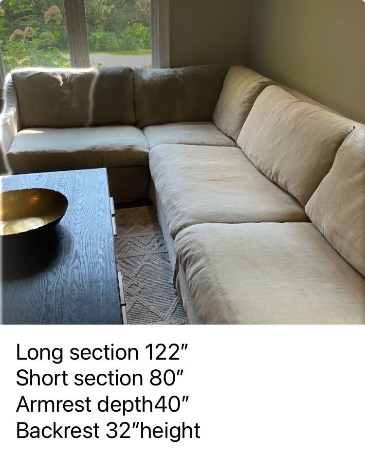 Fabulous linen sectional.  Only 3 years old.  Great condition. Asking $2400