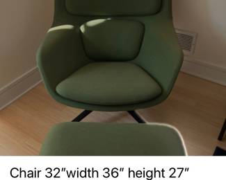 Herman Miller striad modern chair with ottoman. $2700
