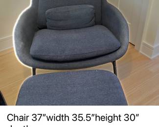 Blu dot modern chair and ottoman $900