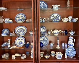 Huge collection of Burleigh ware Willow china that has been meticulously cared for!