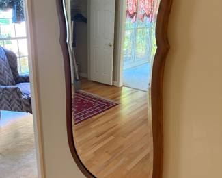 Antique leaded glass mirror