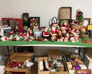 Incredible selection of Christmas decorations including hundreds of ornaments
