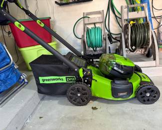 Green works lawn mower! Like new!