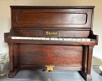 Vintage Schoenhut wooden child’s upright toy piano