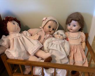Collection of vintage and antique dolls
