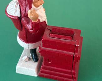 Antique Cast Iron Santa Bank 