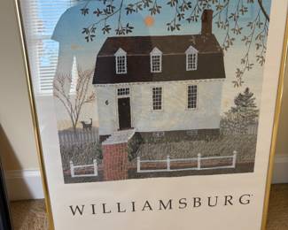 vintage 1985 "Colonial Williamsburg - Orrell House" folk art exhibition poster by Anne Bell Robb
