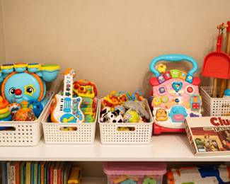 Colorful Organized Kids Toy Shelf