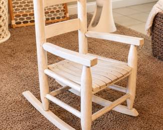 Rustic Whitewashed Rocking Chair