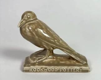 1928 Rookwood Pottery Rook Bird Paperweight, Vintage