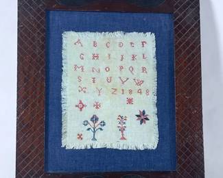 Miniature Mennonite Antique Sampler