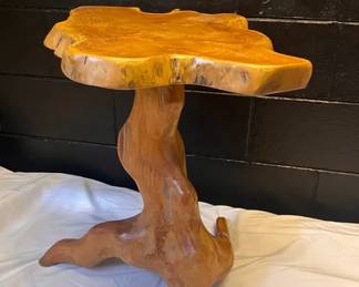 Natural Wood Root Base Accent Table