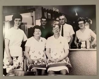 Diner Staff Vintage Black and White Photo Very Large