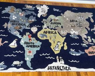 Pottery Barn 5x8 Activity World Map Play Rug