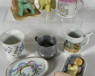 Goebel Maria Spotl Holy Water Font Plus Antique Cups For Toddlers