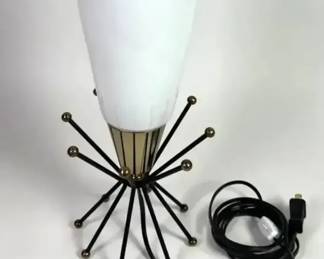 Atomic White Glass Diffuser Style Shade Accent Lamp, MCM