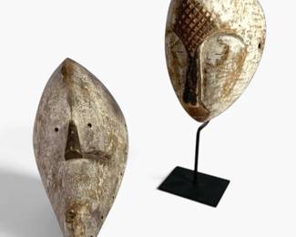African Tribal Masks Fang Ngil and Lega Style, Vintage
