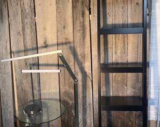 Decorative Leaning Ladder, Floor Lamp, Desk Lamp Glass Table