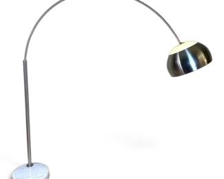 Sonneman Satin Nickel and Marble Arc Floor Lamp