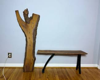 Entryway Live Edge Bench And Coat Rack
