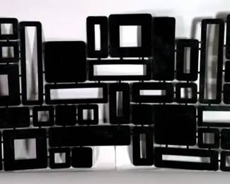 Brutalist Metal Wall Sculpture.
