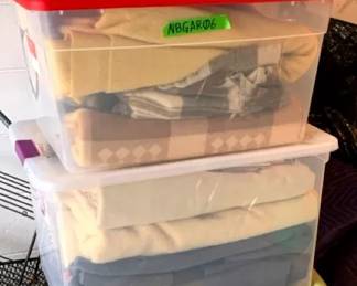 Four Bins of Wool Blankets