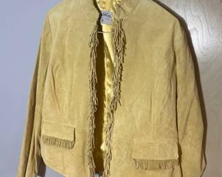 Pamela McCoy Collection Yellow Leather Coat, Vintage