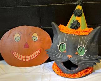 PapierMache Cat Dressed As Clown Is Purrfect Halloween Decor