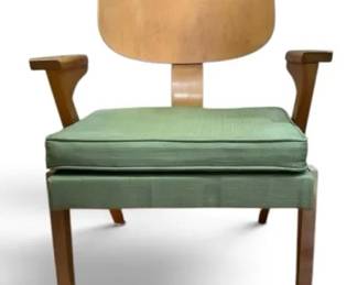 MidCentury Modern Armchair With Curved Backrest