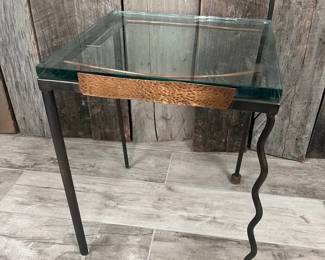 Decorative Glass Metal Accent Table