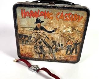 Hopalong Cassidy Lunchbox, Thermos And Watch, Vintage