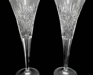 Waterford Crystal Millennium Collection Health Toasting Flutes  Pair