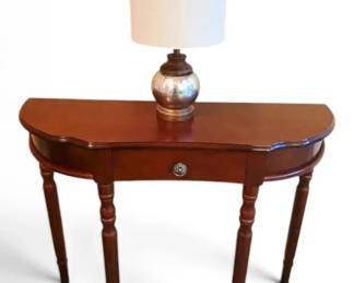 Half Moon Shaped Console Table With 16 Accent Lamp