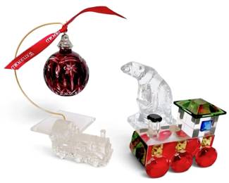 Waterford Crystal 2012 Hanging Ornament, Small Train, Fostoria Polar Bear  More