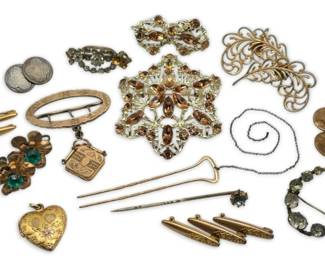 Vintage GoldToned Heart Locket, Brooches,  More Jewelry