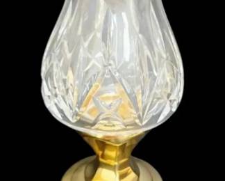 Waterford Crystal Belmont Hurricane Lamp w Brass Base