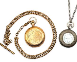 Antique 1887 Elgin  Vintage Waltham Pocket Watches