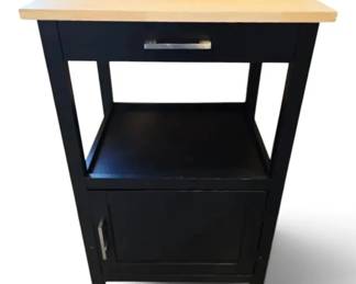 Black Rolling Kitchen Island Cart