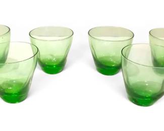 Russel Wright Imperial MCM Pinched Green Juice Glasses