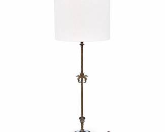 Rembrandt Lamp Company Figural Seahorse Two-Light Floor Lamp, Onyx Base