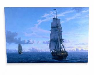 Raymond Massey Captain Cook's HMS Resolution Giclee on Canvas, Signed 26/100